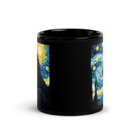 Thumbnail for A Starry Black Cat Night Van Gogh Black Mug