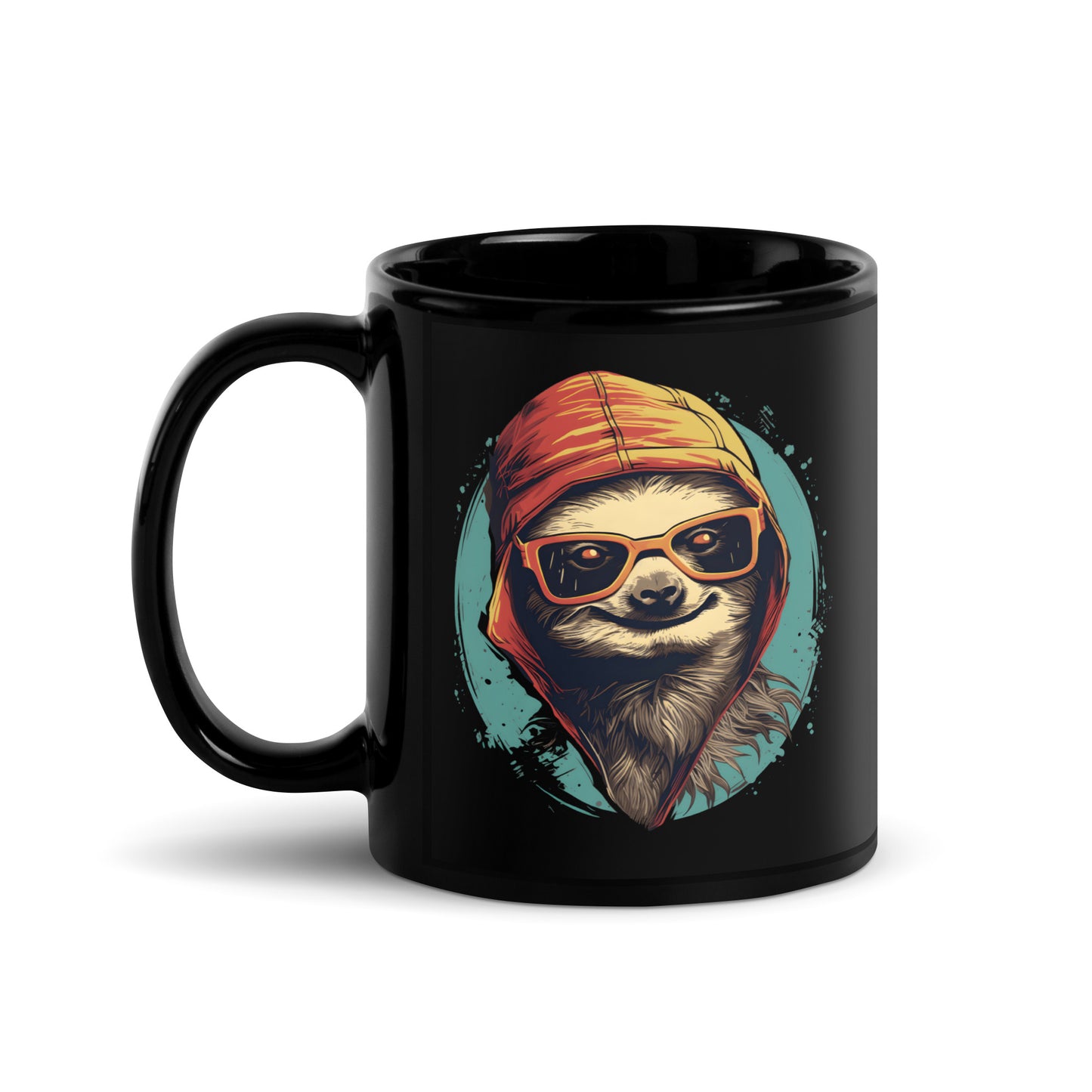 Sloth Swag Just Chill with Me Black Mug