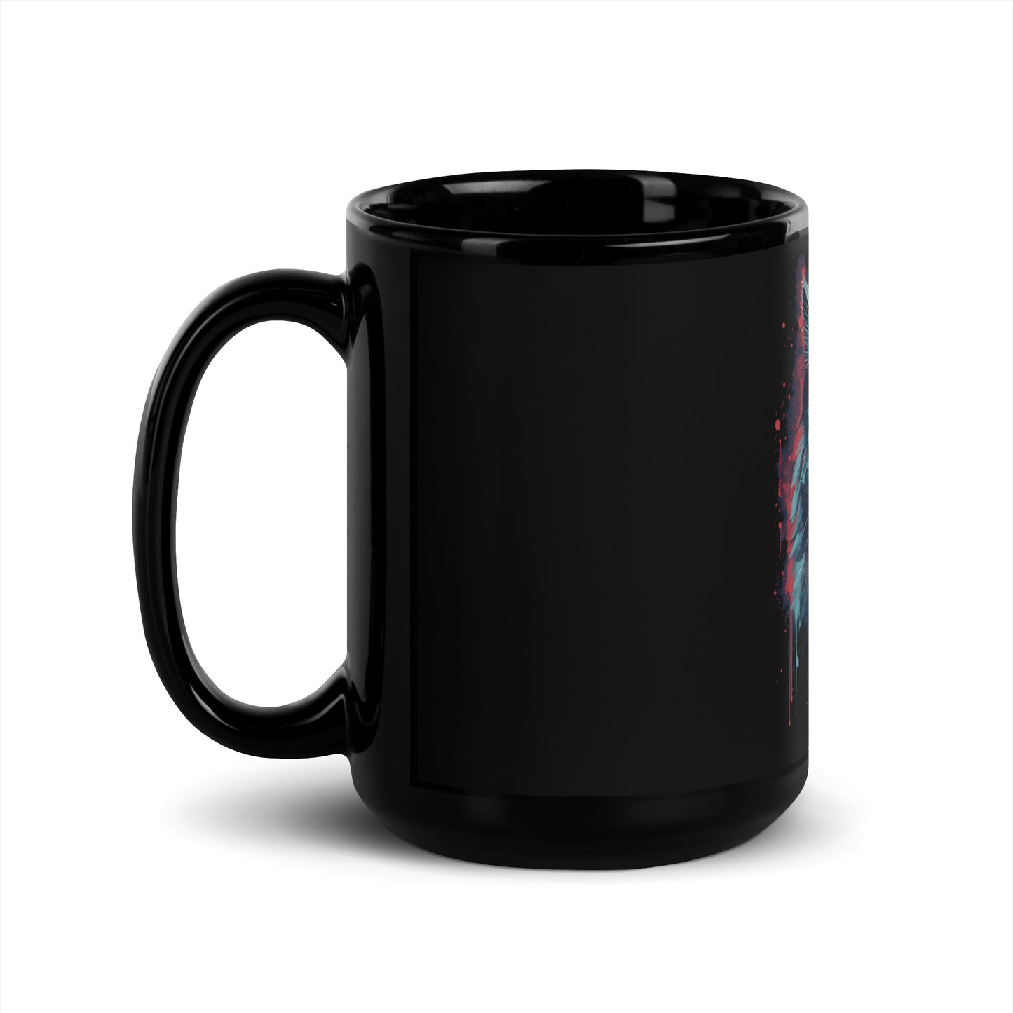 Mystic Stare: Black Cat with Red Eyes Black Mug