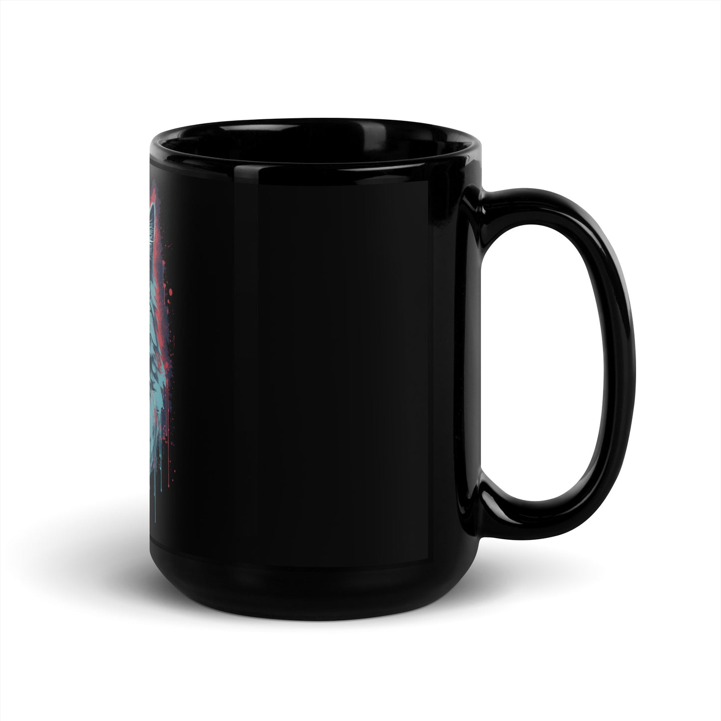 Mystic Stare: Black Cat with Red Eyes Black Mug