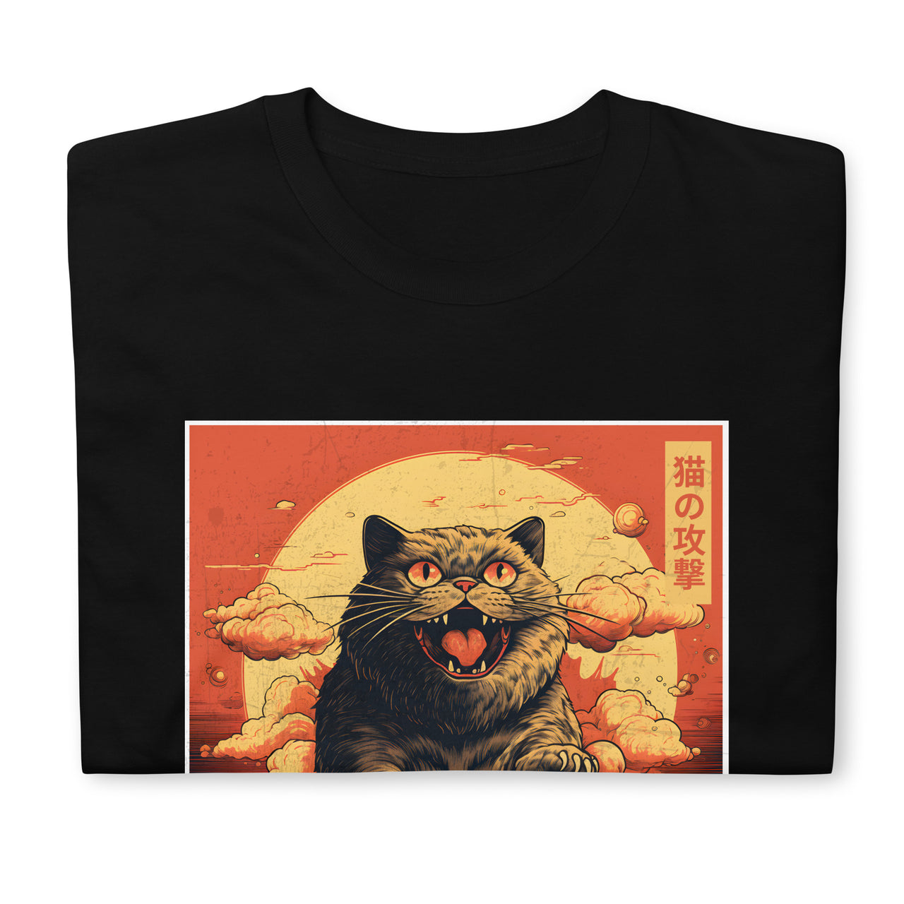 Attack of Cat Ukiyo-e Feline Invasion T-Shirt