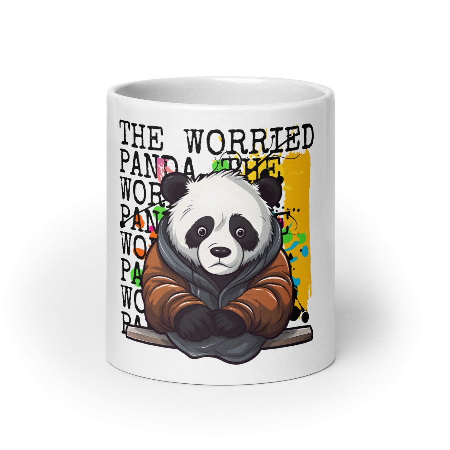 The Worried Panda: Cuteness with Edge White Mug
