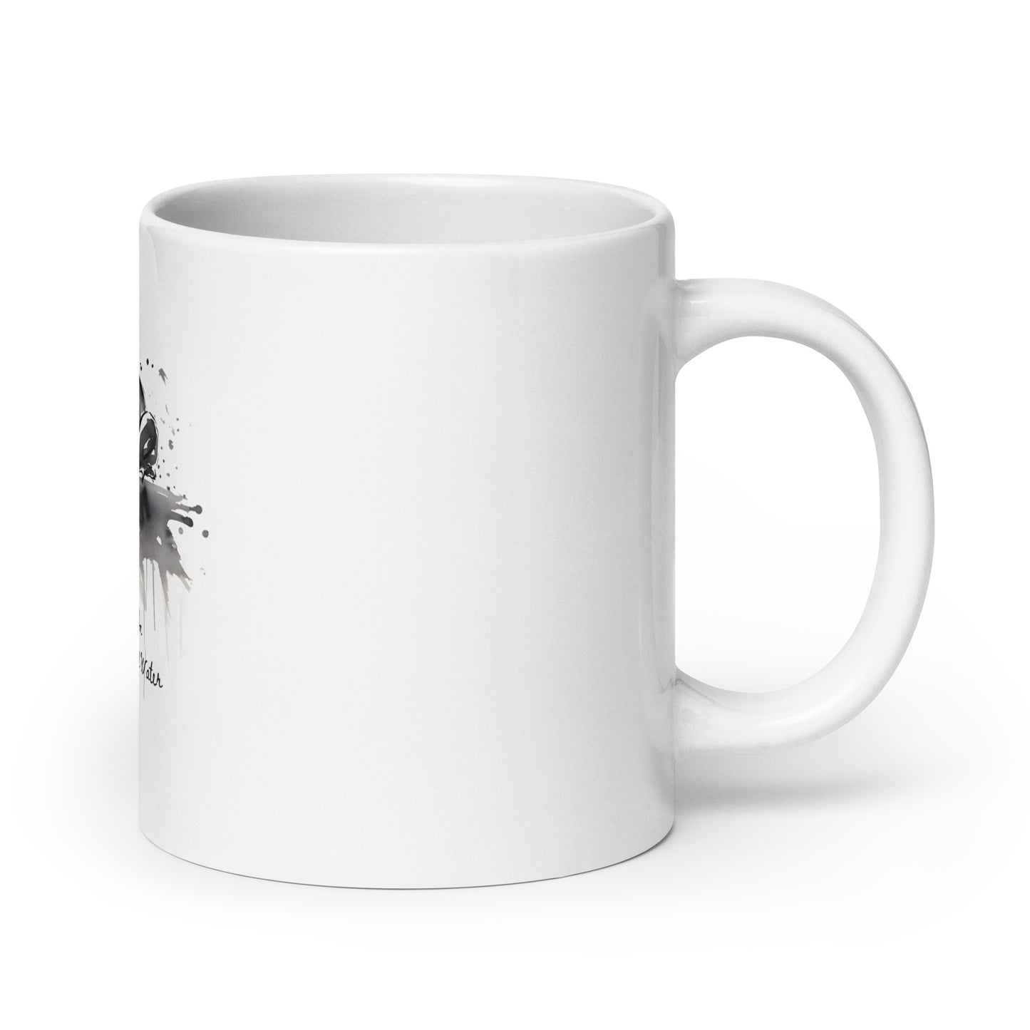 Sumi-e Frog Basho's Poem Sound of Water White Mug
