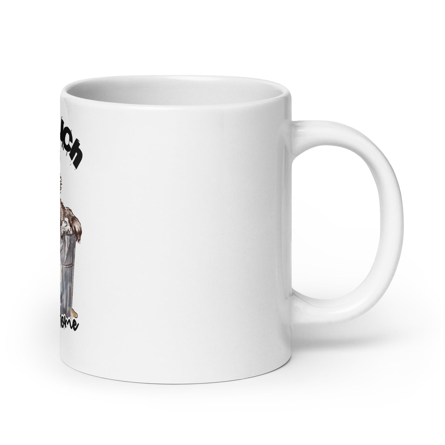 Raccoon Trashcan It's not Much White Mug