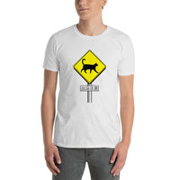 Japanese Sign Beware of the Cat Shirt. Short-Sleeve Unisex T-Shirt - The Japan Shop