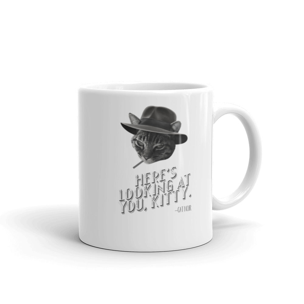 Here's Looking at You, Kitty Novelty Film Noir Cat Themed Mug - The Japan Shop