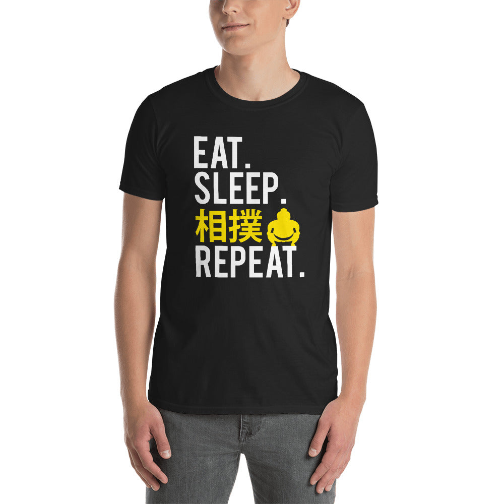 Eat Sleep Sumo Repeat Short-Sleeve Unisex T-Shirt - The Japan Shop