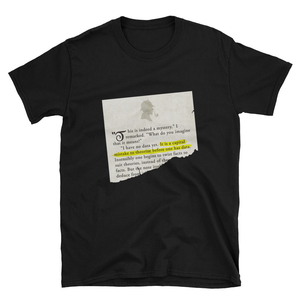 It is a Capital Mistake to Theorize Before one has Data Sherlock Holmes Short-Sleeve Unisex T-Shirt - The Japan Shop