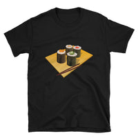 Makizushi Sushi Roll with Chopsticks Japanese Short-Sleeve Unisex T-Shirt - The Japan Shop