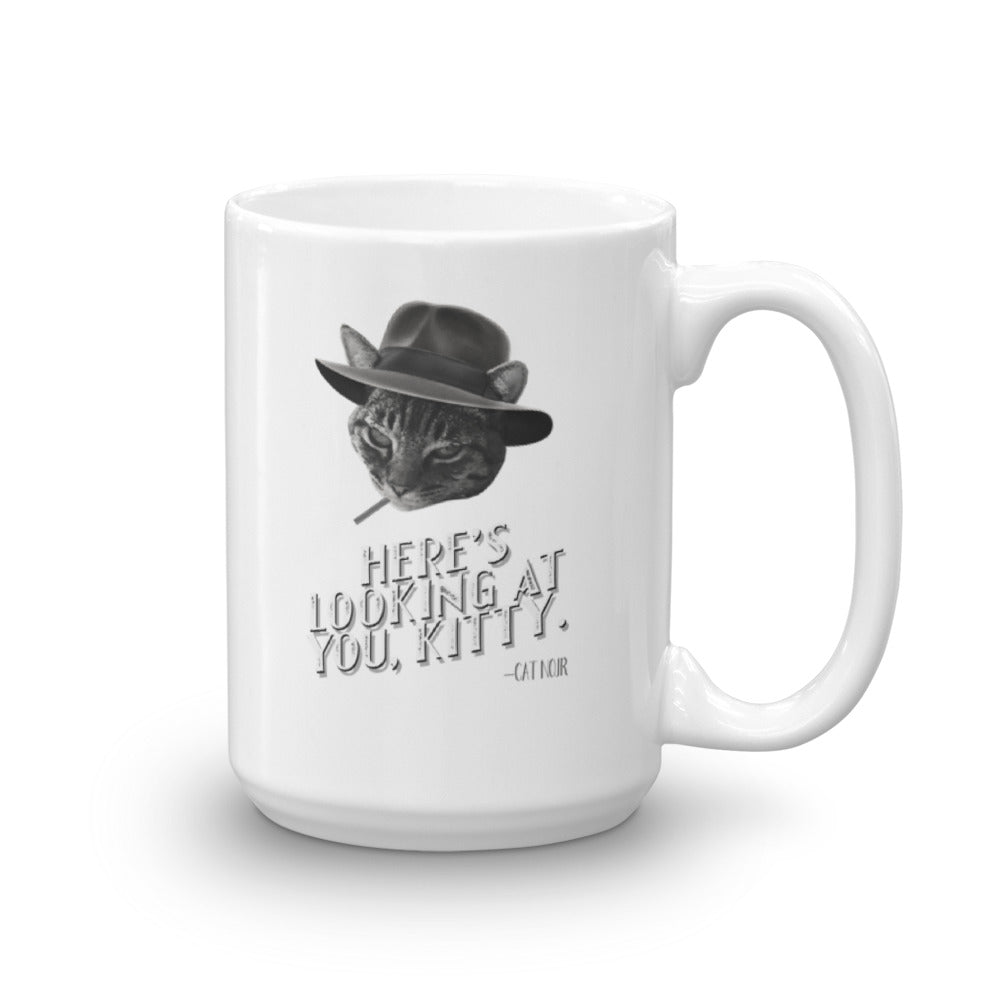 Here's Looking at You, Kitty Novelty Film Noir Cat Themed Mug - The Japan Shop
