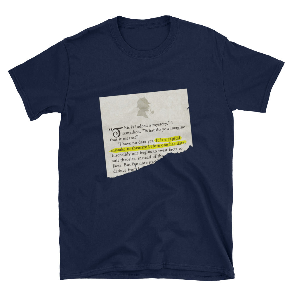 It is a Capital Mistake to Theorize Before one has Data Sherlock Holmes Short-Sleeve Unisex T-Shirt - The Japan Shop
