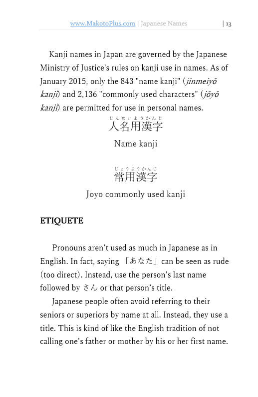 Japanese Names - A Crash Course on Learning Japanese First and Last Names [Paperback]