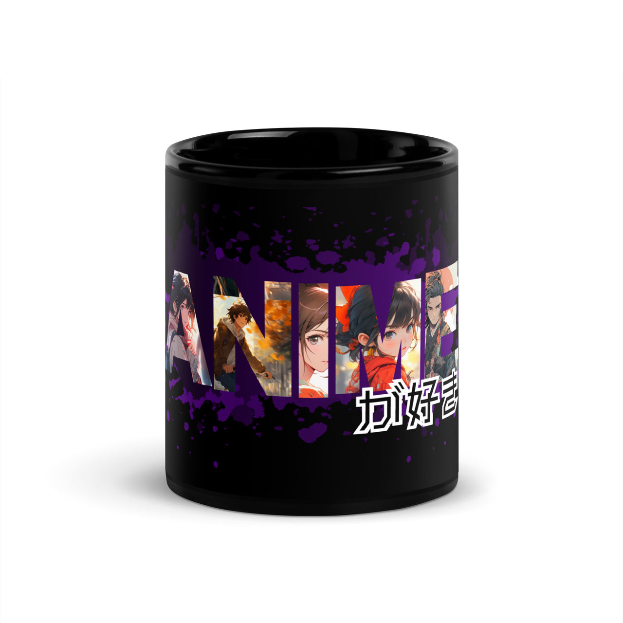 Anime ga Suki - I like Anime Black Glossy Mug