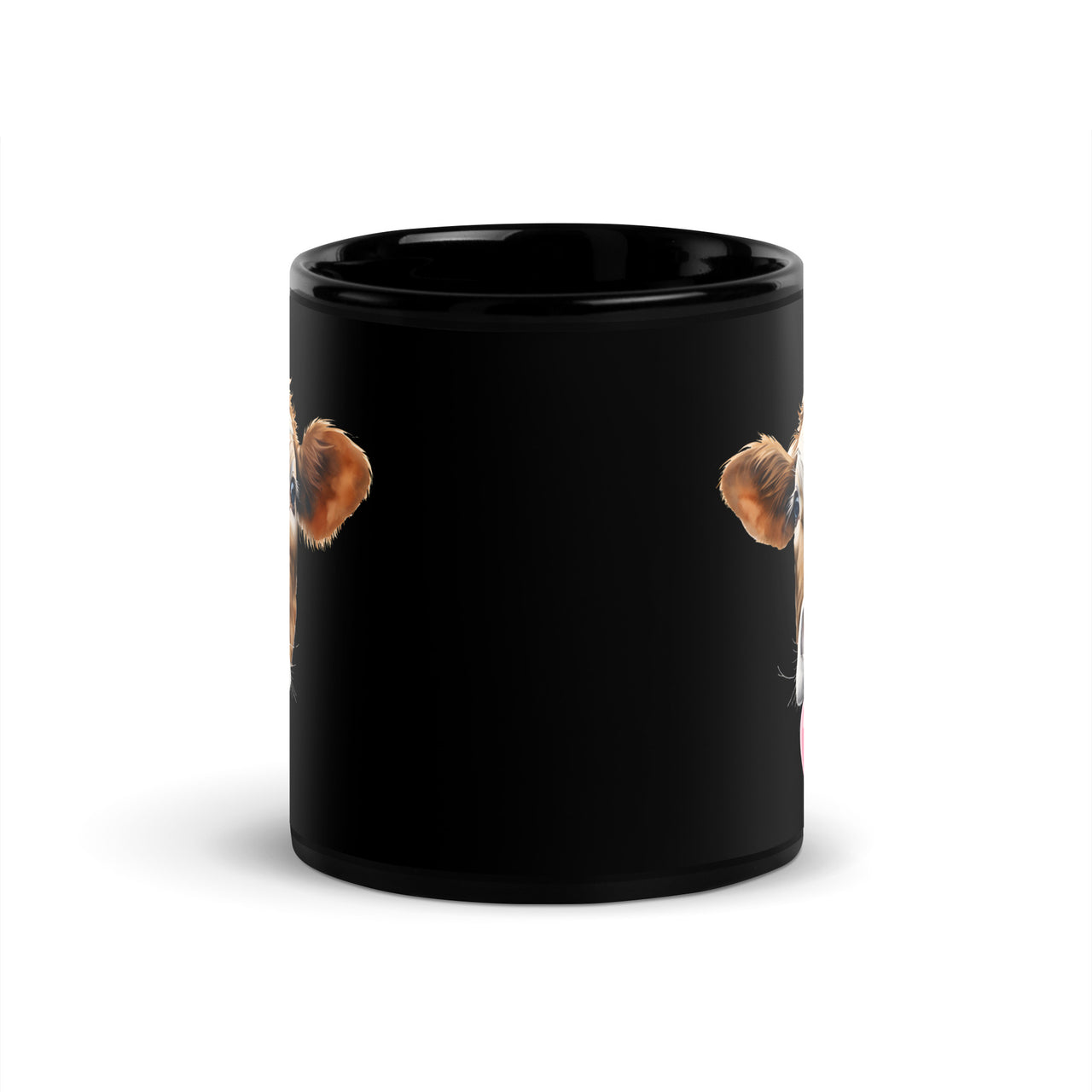Silly Cow Tongue-Out A Whimsical Black Mug