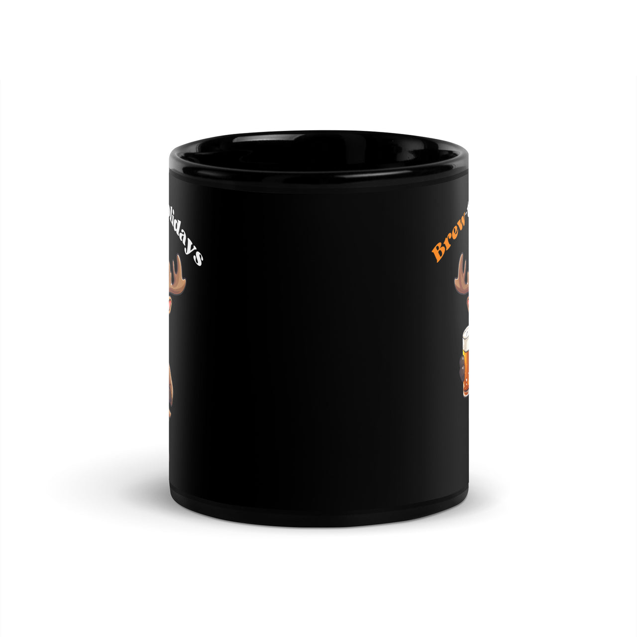 Brew-tiful Beer Holidays Reindeer Black Mug