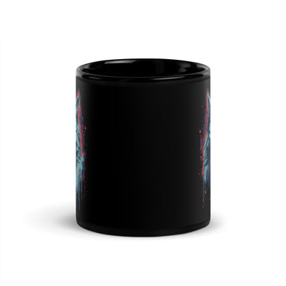 Mystic Stare: Black Cat with Red Eyes Black Mug