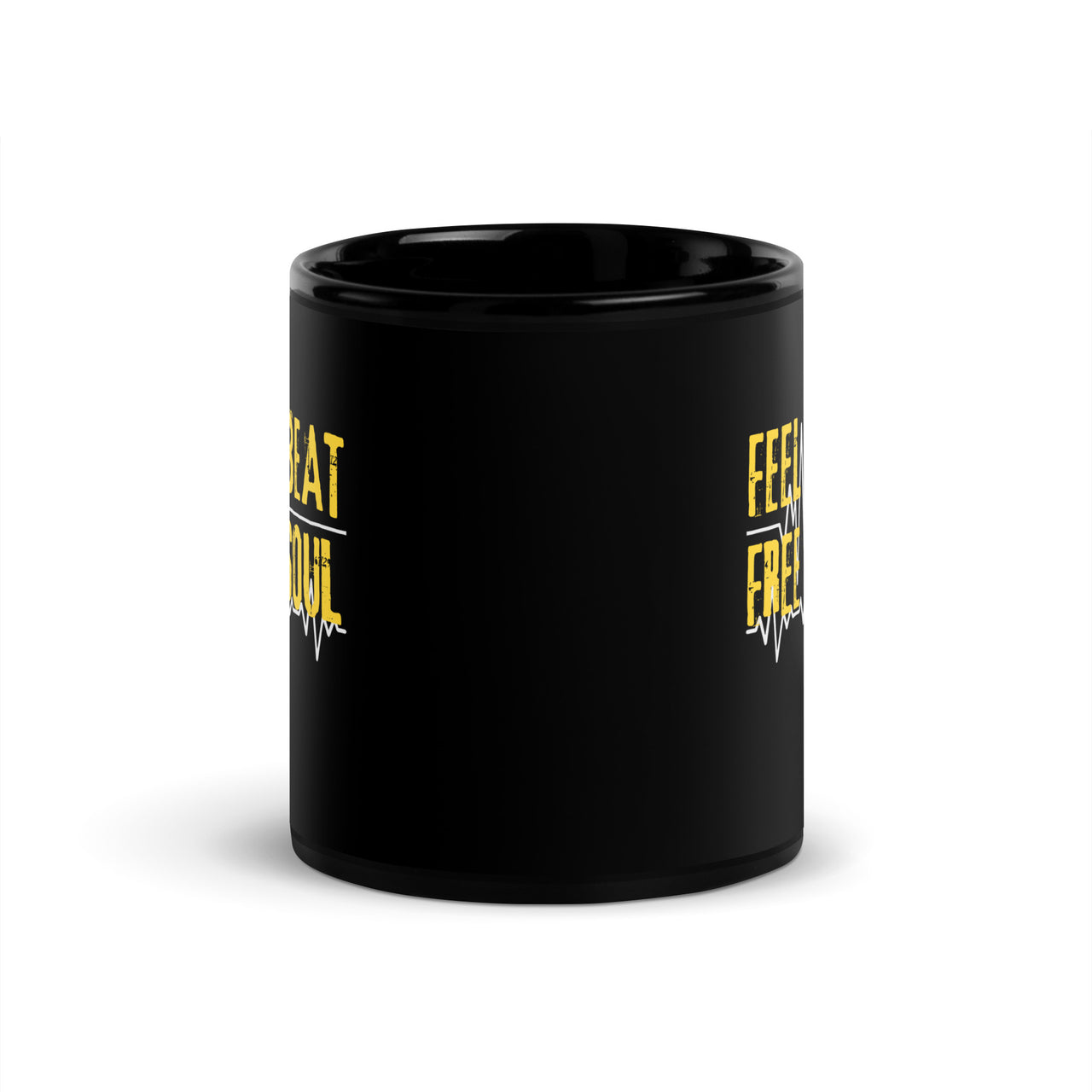 Feel the Beat, Free the Soul: Heartbeat Black Mug