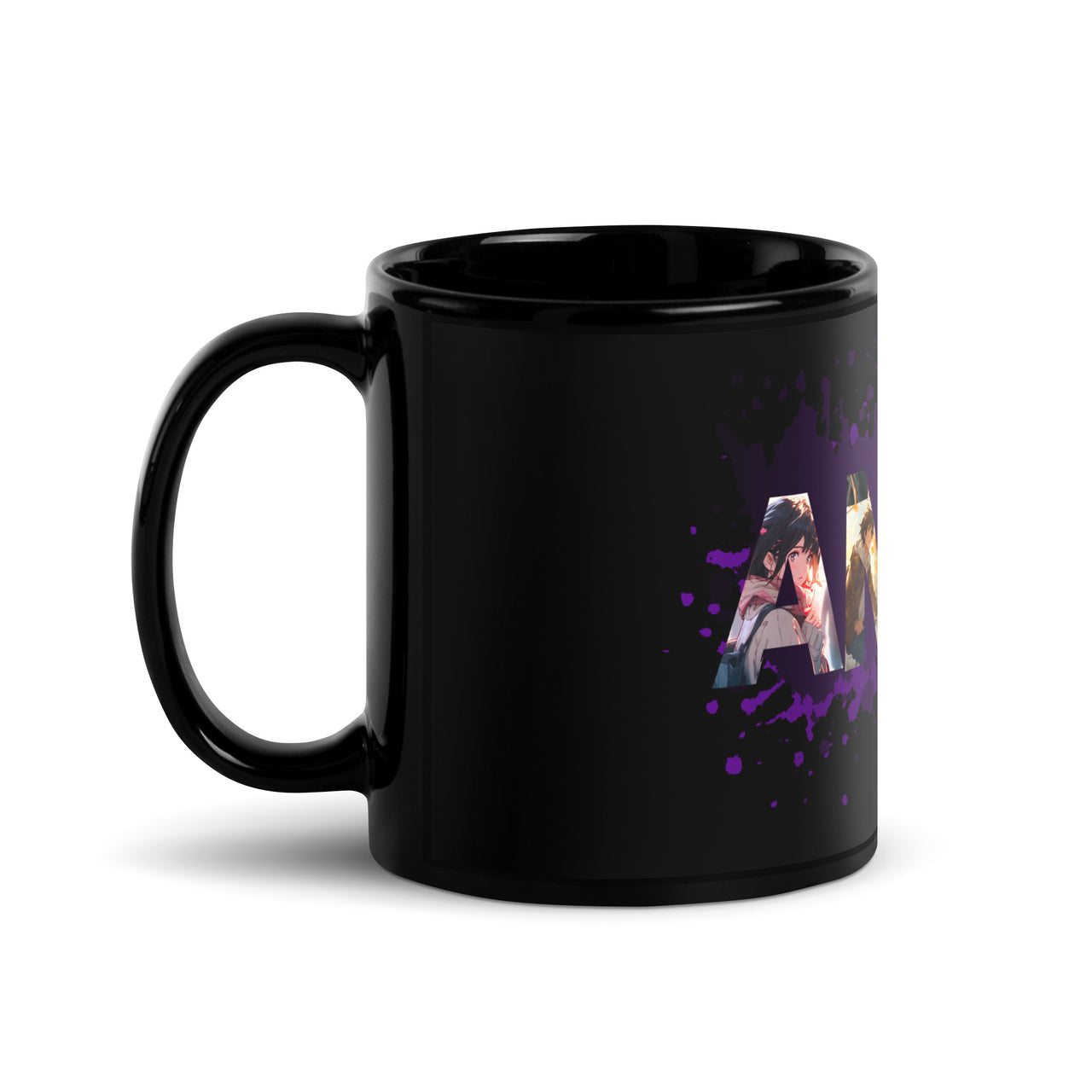 Anime ga Suki - I like Anime Black Glossy Mug