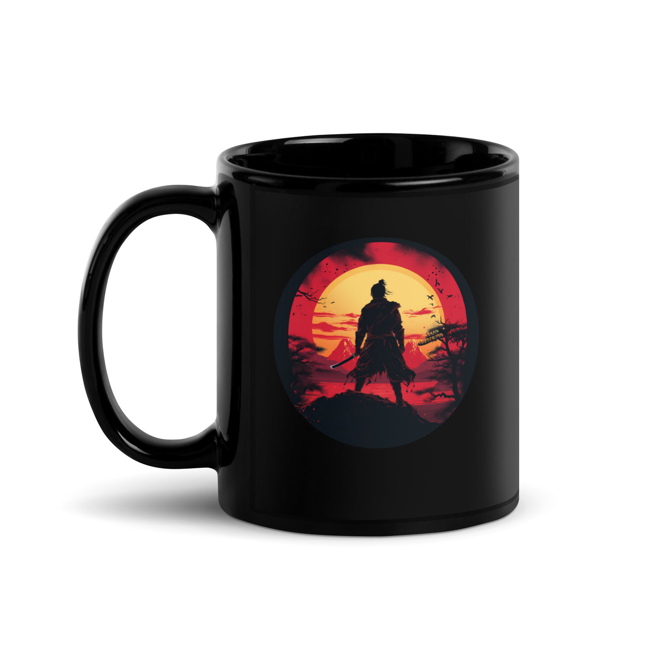 Lone Samurai Stares into the Rising Sun | Japanese-Inspired Mug