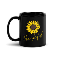 Thumbnail for Thankful Sunflower Uplifting Art Black Mug