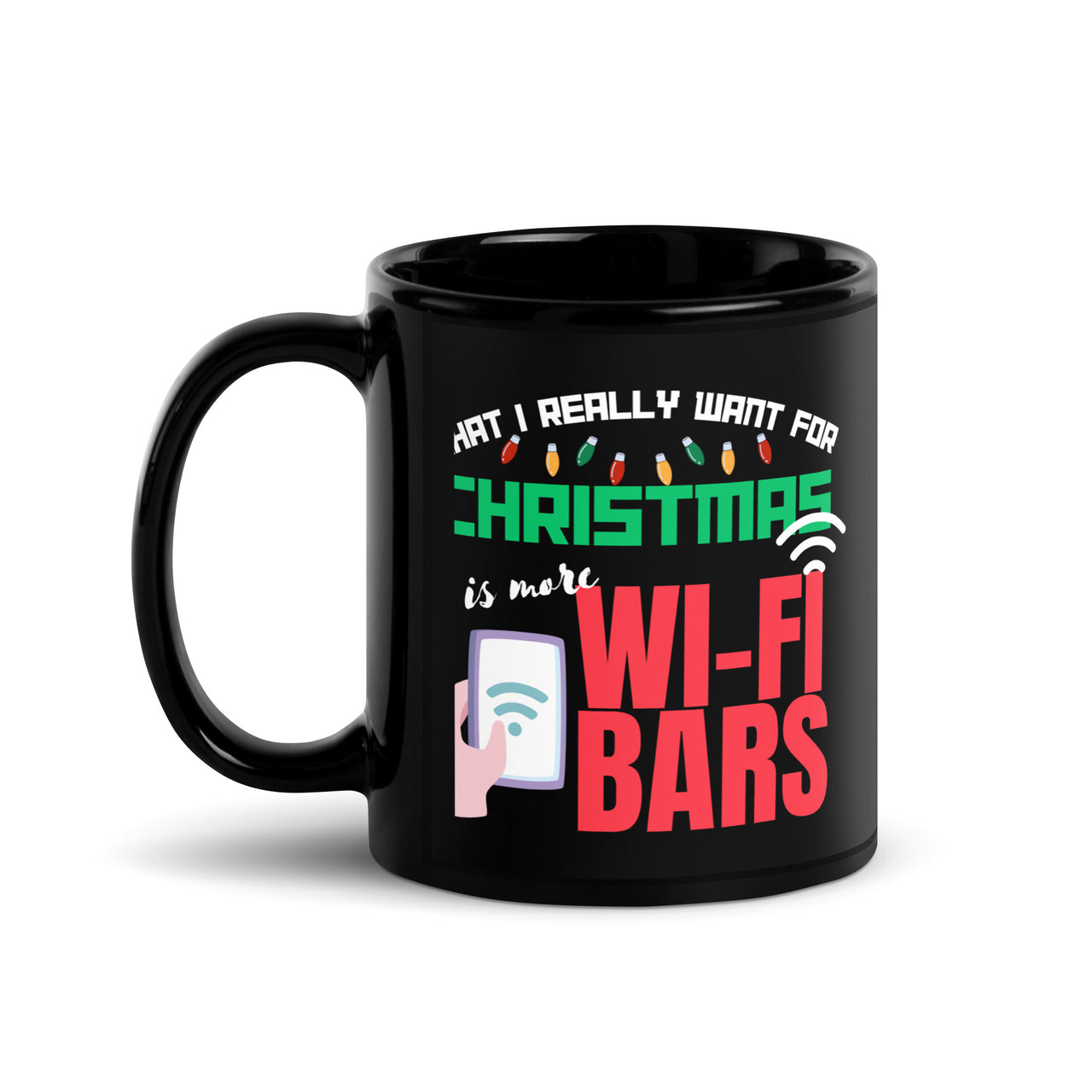 More Wi-Fi Bars for Holiday Connectivity Black Mug
