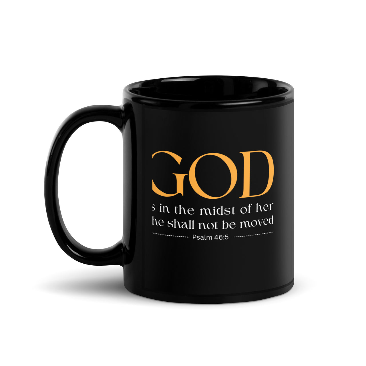 Psalm 46:5 Artwork Divine Presence Black Mug