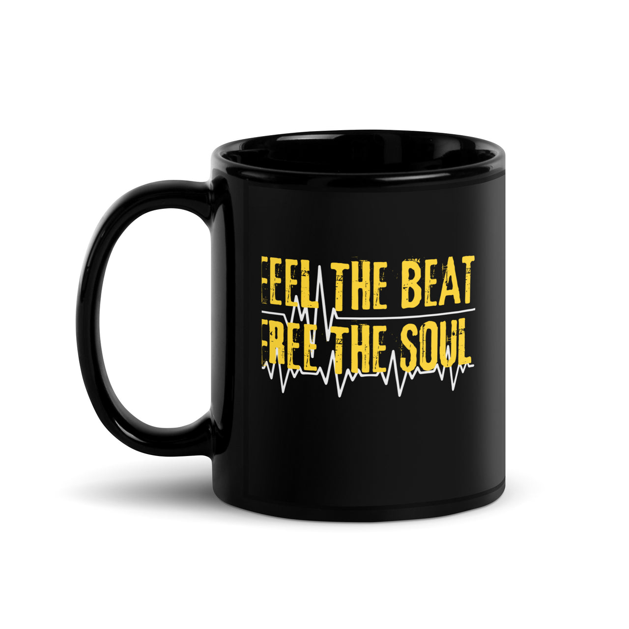 Feel the Beat, Free the Soul: Heartbeat Black Mug