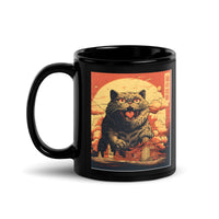 Thumbnail for Attack of Cat Ukiyo-e Feline Invasion Black Mug