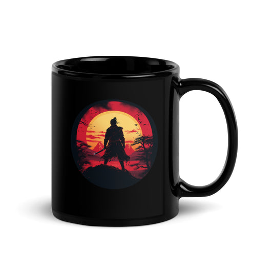 Lone Samurai Stares into the Rising Sun | Japanese-Inspired Mug