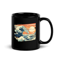 Thumbnail for The Waves are High Today Ukiyo-e Black Mug