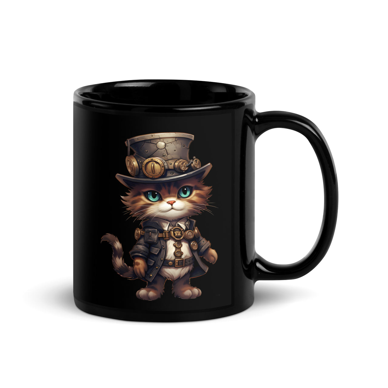 Steampunk Cat The Anime Elegance Black Mug