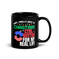 Thumbnail for Christmas Laughs Control-Z Button Humor Black Mug