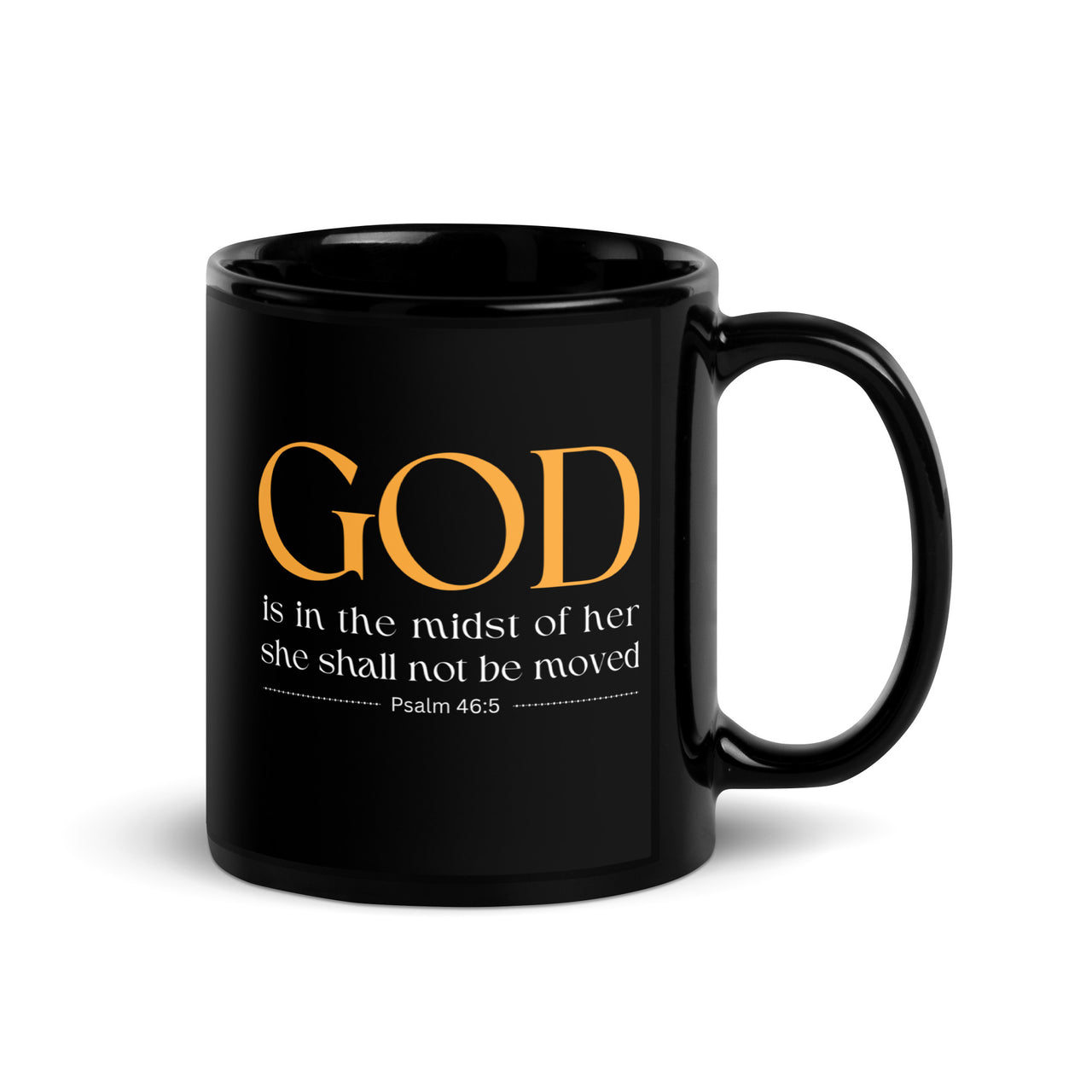 Psalm 46:5 Artwork Divine Presence Black Mug