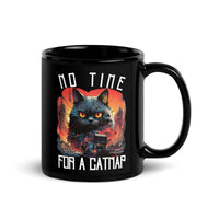 Thumbnail for Cat Dystopia No Time for a Catnap Black Mug