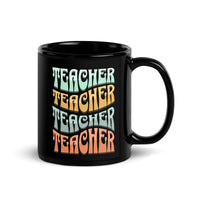 Thumbnail for Teacher Waves Text Art Black Mug