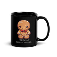 Thumbnail for Crumble Under Pressure: Sad Gingerbread Black Mug