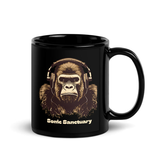 Sonic Sanctuary: Musical Gorilla Black Mug