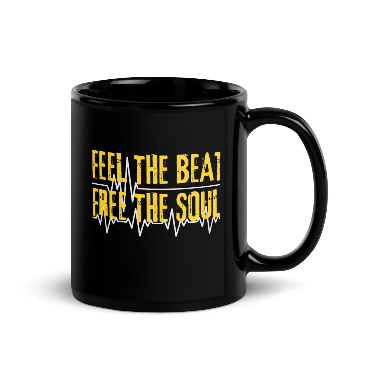 Feel the Beat, Free the Soul: Heartbeat Black Mug