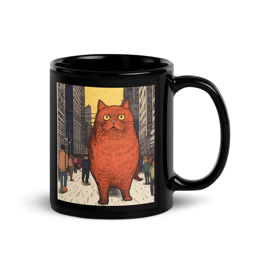 Red Cat Rising: Urban Apocalypse Black Mug