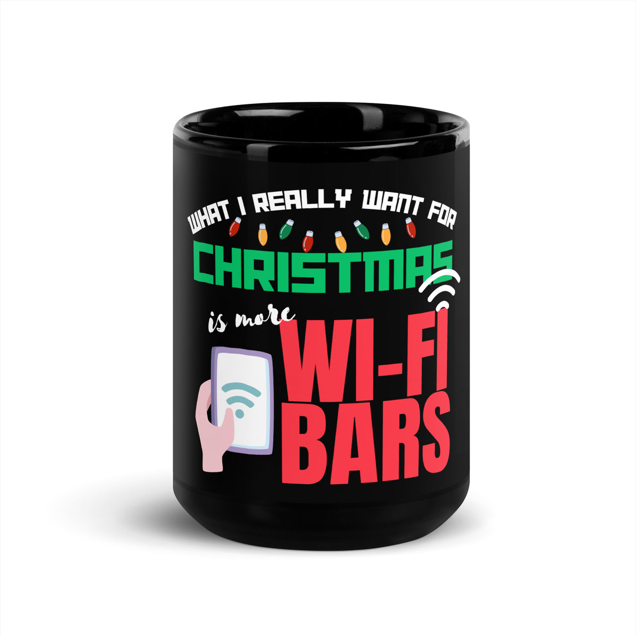 More Wi-Fi Bars for Holiday Connectivity Black Mug