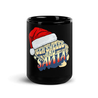 Thumbnail for Seashore Christmas: Sea Shells and Santa Black Mug
