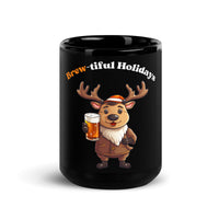 Thumbnail for Brew-tiful Beer Holidays Reindeer Black Mug