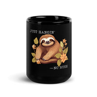 Thumbnail for Just Hangin' Sloth: No Rush Vibes Black Mug