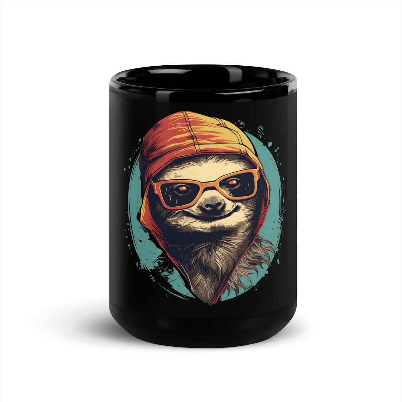 Sloth Swag Just Chill with Me Black Mug