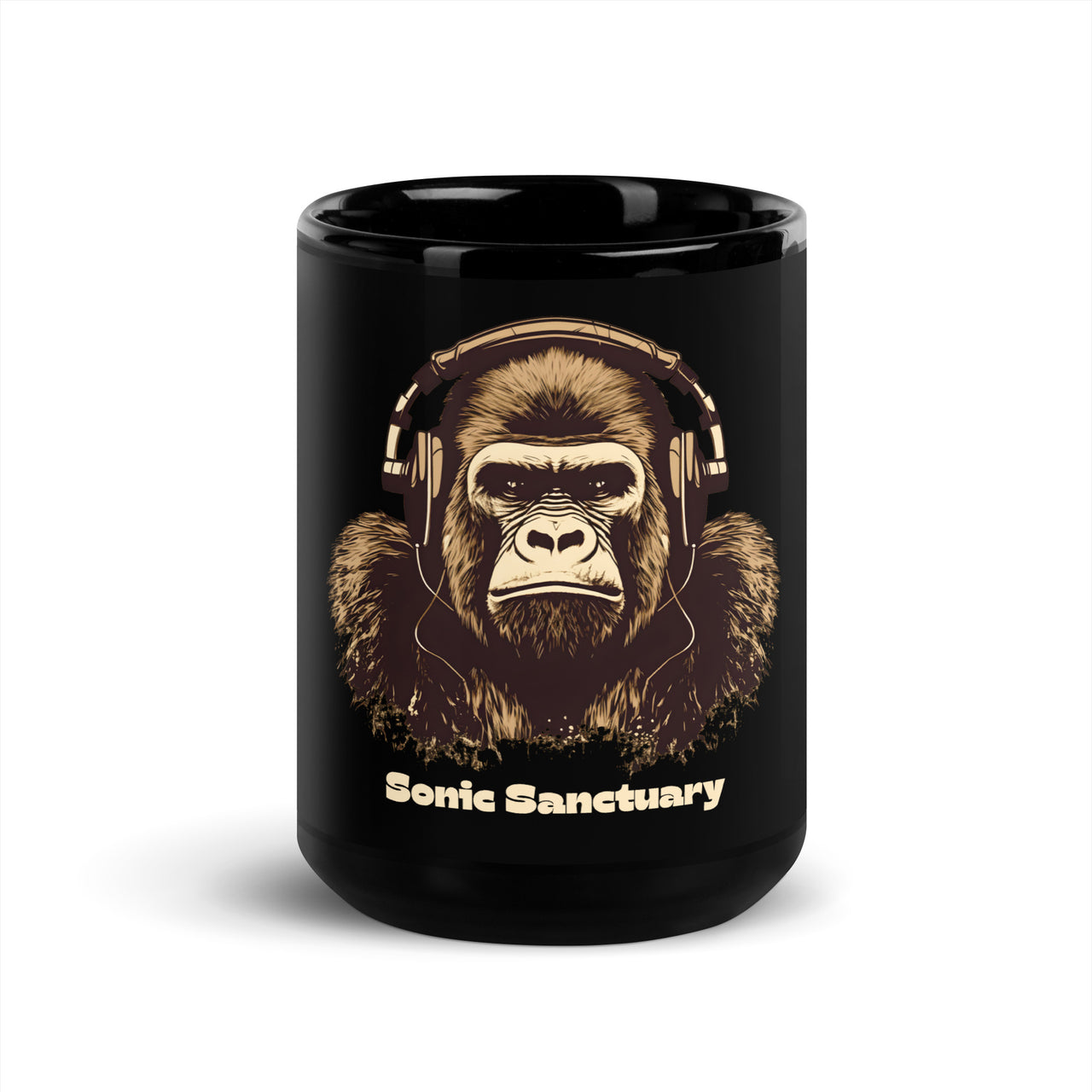 Sonic Sanctuary: Musical Gorilla Black Mug