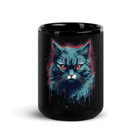 Thumbnail for Mystic Stare: Black Cat with Red Eyes Black Mug