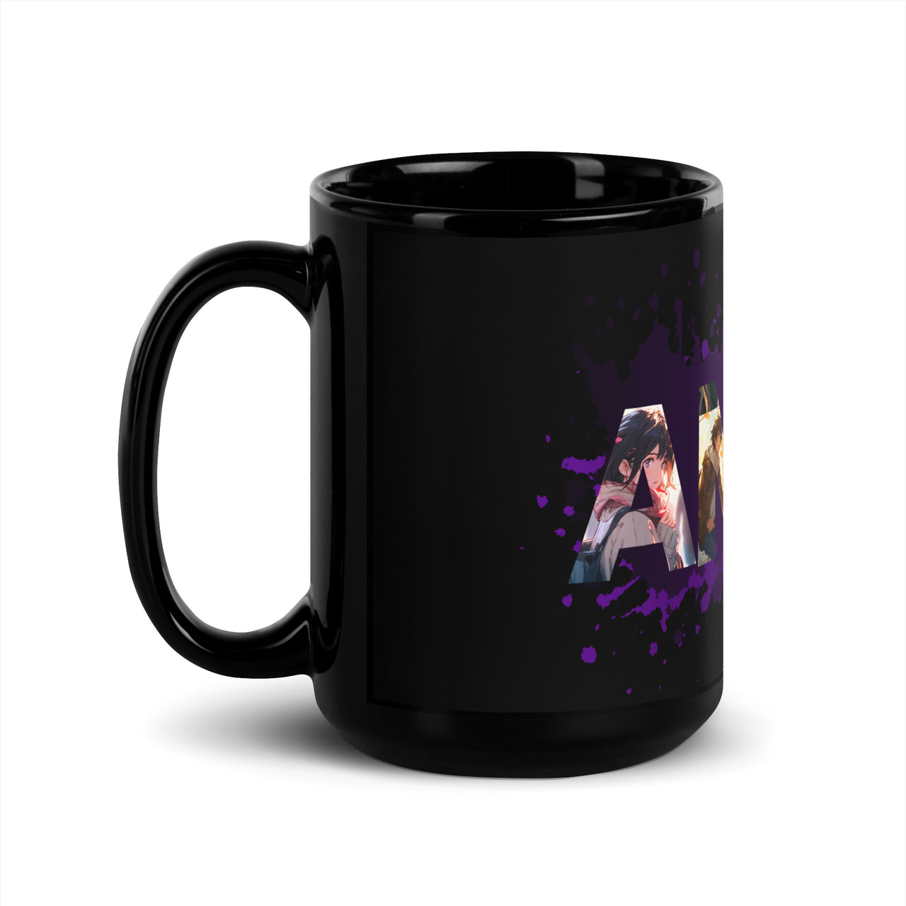 Anime ga Suki - I like Anime Black Glossy Mug