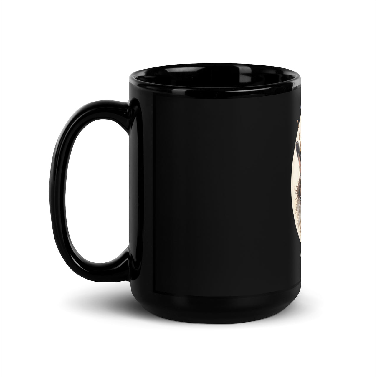 Steampunk Cat in Realism Fur and Gears Black Mug