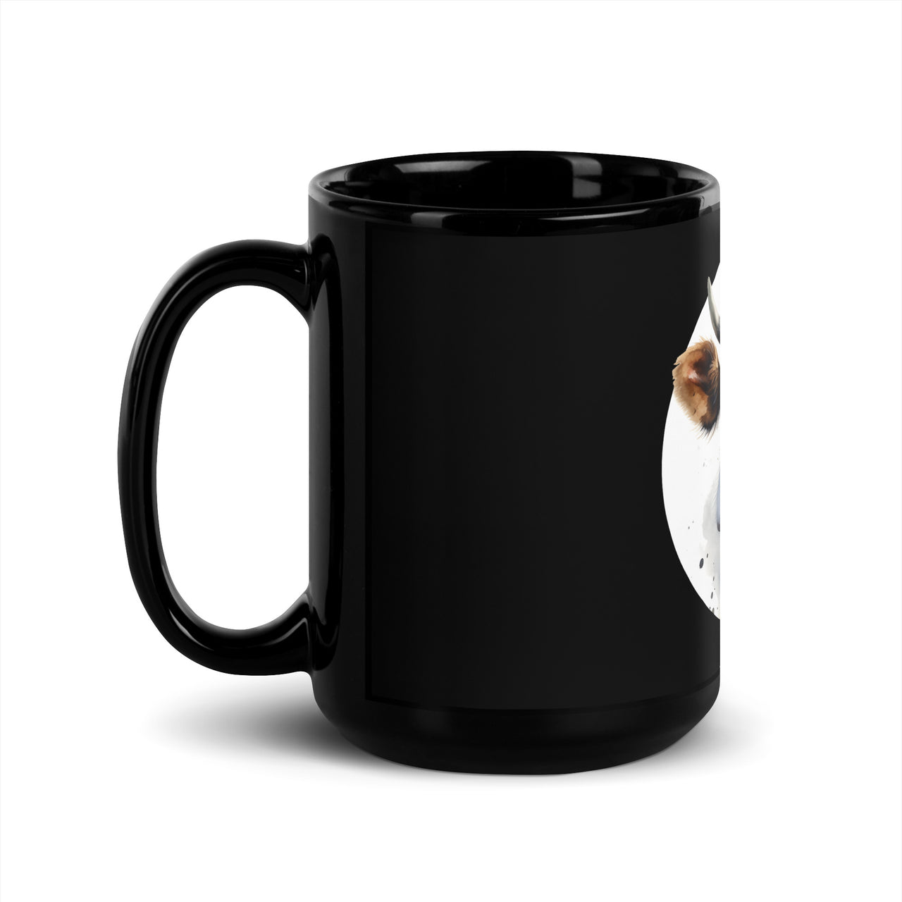 Talking Cow Close-Up Captivating Gaze Black Mug