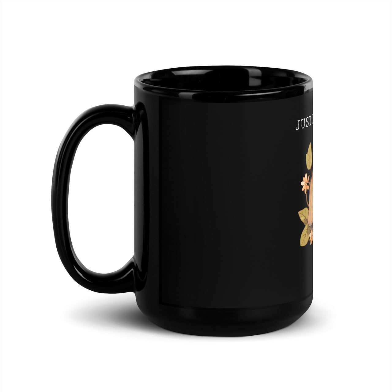 Just Hangin' Sloth: No Rush Vibes Black Mug